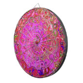 ホットピンクマーブルカラー抽象芸術レトロ旋回 ダーツボード (正面右)