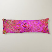 ホットピンクマーブルカラー抽象芸術レトロ旋回 ボディピロー (裏面)