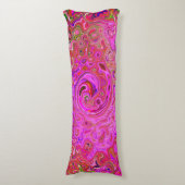 ホットピンクマーブルカラー抽象芸術レトロ旋回 ボディピロー (正面縦)
