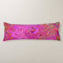 ホットピンクマーブルカラー抽象芸術レトロ旋回 ボディピロー