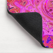 ホットピンクマーブルカラー抽象芸術レトロ旋回 マウスパッド (コーナー)