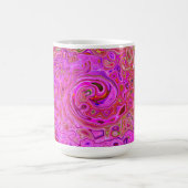 ホットピンクマーブルカラー抽象芸術レトロ旋回 モーフィングマグカップ (中央)