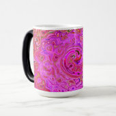 ホットピンクマーブルカラー抽象芸術レトロ旋回 モーフィングマグカップ (正面左)