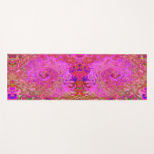 ホットピンクマーブルカラー抽象芸術レトロ旋回 ヨガマット (正面(横))