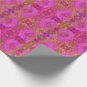ホットピンクマーブルカラー抽象芸術レトロ旋回 ラッピングペーパー (角)