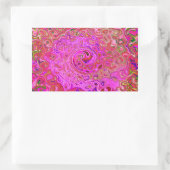 ホットピンクマーブルカラー抽象芸術レトロ旋回 長方形シール (バッグ)