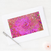 ホットピンクマーブルカラー抽象芸術レトロ旋回 長方形シール (封筒)