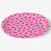 ホットピンクミッドセンチュリーパタモダンーン ペーパープレート (アングル)