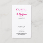 ホットピンクミニマフェミニンリモダンアルプロフェッショナル 名刺 (正面)