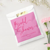 ホットピンクミニマモダンリストブライダルシャワー フェイバーバッグ (封をした状態)