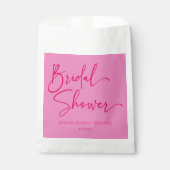 ホットピンクミニマモダンリストブライダルシャワー フェイバーバッグ (正面)
