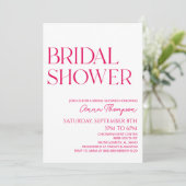 ホットピンクミニマモダンリストブライダルシャワー 招待状 (スタンド正面)