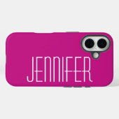 ホットピンクミニマリスト、ジャンボ名前をカスタムするエレガント、 Case-Mate iPhoneケース (裏面 (横))