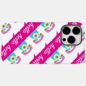 ホットピンクミントレトロ電話こんにちは Case-Mate iPhoneケース (裏面 (横))