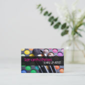 ホットピンクメイクアップアーティストパレットビジネスカード 名刺 (スタンド正面)