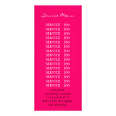 ホットピンクメイクアップアーティストブラシサロンチラシ ラックカード (裏面)