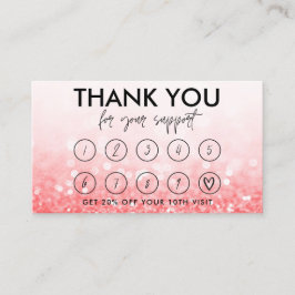 ホットピンクメイクアップヘアロゴロイヤリティカード 名刺