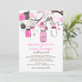 ホットピンクメイソンジャース結婚式招待状 招待状 (スタンド正面)