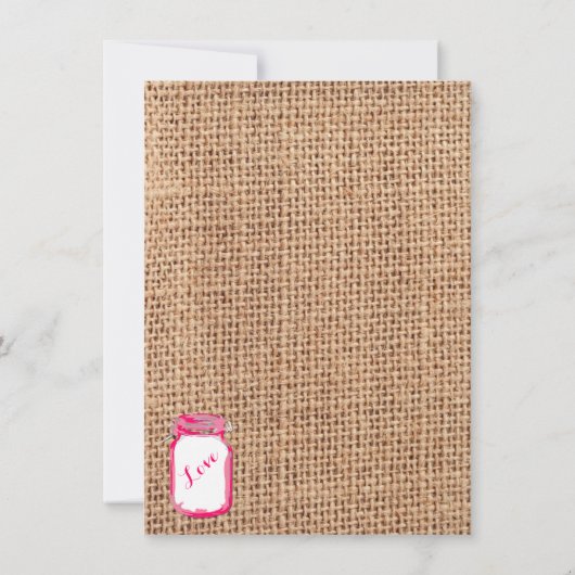 ホットピンクメイソンジャーブライダルシャワー招待状 招待状 (裏面)