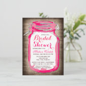 ホットピンクメイソンジャーブライダルシャワー招待状 招待状 (スタンド正面)
