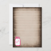 ホットピンクメイソンジャーブライダルシャワー招待状 招待状 (裏面)