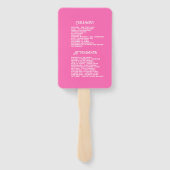 ホットピンクメキシカンフィエスタテキーラ結婚式 プログラム ハンドファン (裏面)