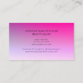 ホットピンクモダンのメイクアップアーティスト美しいサロン 名刺 (裏面)