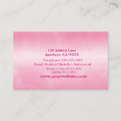 ホットピンクモダンの唇メイクアップアーティスト 名刺 (裏面)