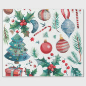 ホットピンクモダングルービークリスマス ラッピングペーパー (フラット)