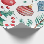 ホットピンクモダングルービークリスマス ラッピングペーパー (角)