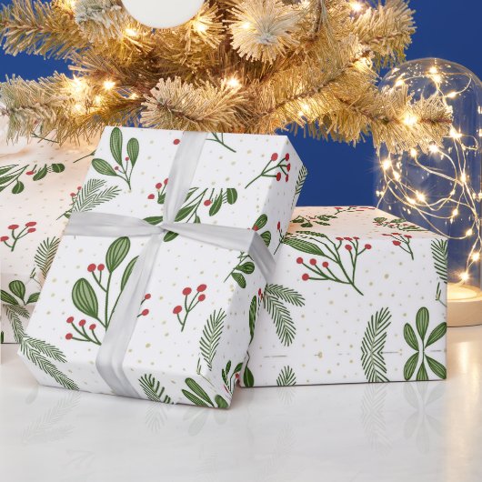 ホットピンクモダングルービークリスマス ラッピングペーパー (クリスマス)