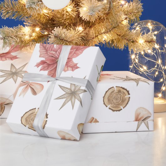 ホットピンクモダングルービークリスマス ラッピングペーパー (クリスマス)