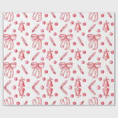 ホットピンクモダングルービークリスマス ラッピングペーパー (フラット)