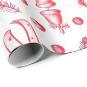 ホットピンクモダングルービークリスマス ラッピングペーパー (ロールコーナー)