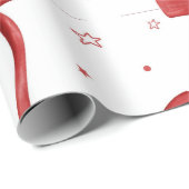 ホットピンクモダングルービークリスマス ラッピングペーパー (ロールコーナー)