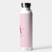 ホットピンクモダンスクリプガーリートのモノグラム名 ウォーターボトル (左面)