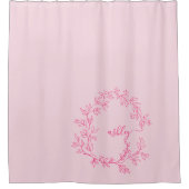 ホットピンクモダンスクリプガーリートのモノグラム名 シャワーカーテン (正面)