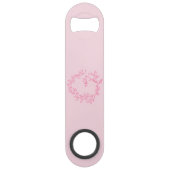 ホットピンクモダンスクリプガーリートのモノグラム名 スピード栓抜き (正面)