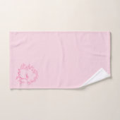 ホットピンクモダンスクリプガーリートのモノグラム名 バスタオルセット (ハンドタオル)