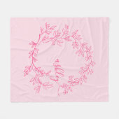 ホットピンクモダンスクリプガーリートのモノグラム名 フリースブランケット (正面(横))