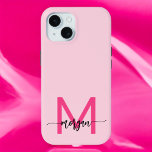 ホットピンクモダンスクリプガーリートのモノグラム名 iPhone 15ケース<br><div class="desc">ホッ保護トピンクのスクリプトモノグラム名iPhoneの15ケースとスタイルしガーリーてあなたの電話！ホットピ鮮やかンクデザインを搭載しパーソナライズされたたシックなスクリプモダントで名を冠したシッカスタムクtouch。iPhone 15用に設計され、デバイスにトレンディーを追加しながら、傷や落下に対する耐久しゃれている保護を提供する。スリムで軽量のこのケースは、ファッションと機能を組み合わせ、携帯を安全かつ場所を問わスタイリッシュず安全に保つ。</div>