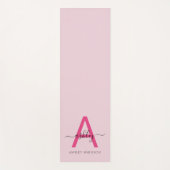 ホットピンクモダンスクリプガーリートモノグラム名ヨガ ヨガマット (正面)