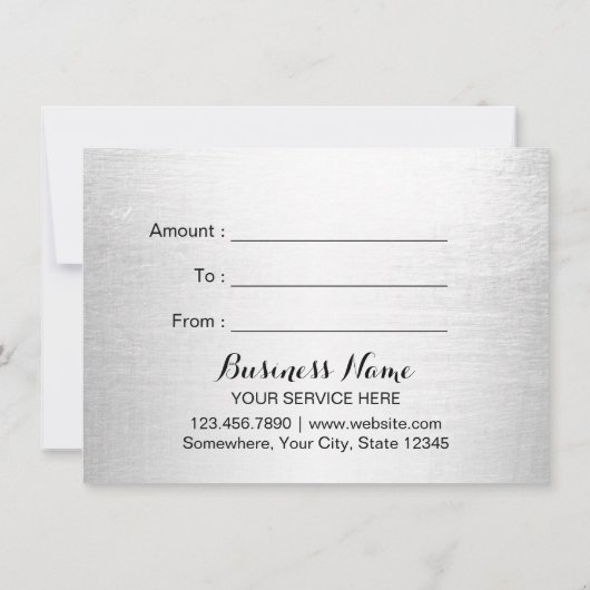 ホットピンクモダンスパ美しいサロンギフト証明書 (裏面)