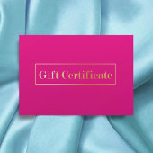 ホットピンクモダンスパ美しいサロンギフト証明書