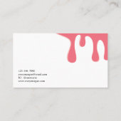 ホットピンクモダンドリップメイクアップアーティスト名刺 名刺 (裏面)