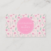 ホットピンクモダンフローラ結婚式RSVP QRコードカード エンクロージャーカード (裏面)