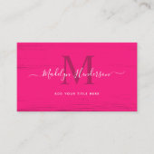 ホットピンクモダンブラシストロークQRコード 名刺 (正面)