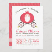ホットピンクモダンプリンセスキャリッジ招待状 招待状 (正面/裏面)