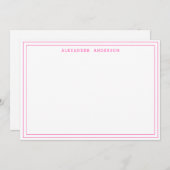 ホットピンクモダンプロフェッショナル二重縁どカード ノートカード (正面/裏面)