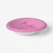 ホットピンクモダンミニマル誕生日パーティー ペーパーボウル (傾斜あり)